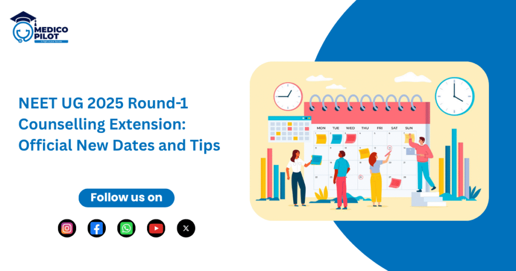 NEET UG 2025 Round-1 Counselling Extended new schedule infographic